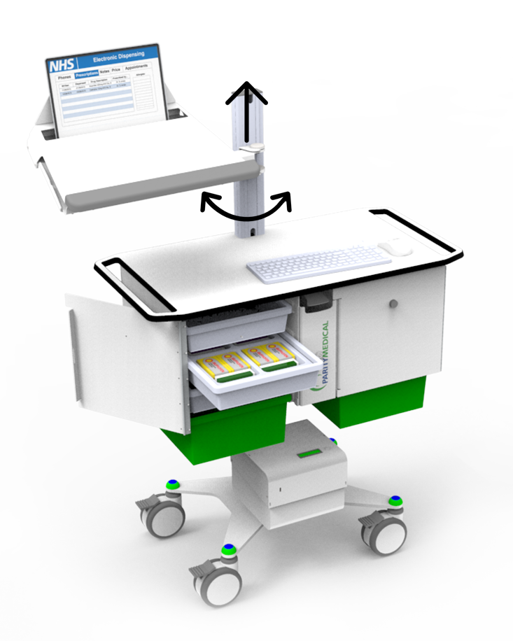 MedRound Powered Laptop Cart Parity Medical