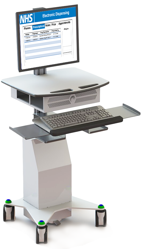 Secure Mobile Workstation Hygia Vha Single Screen Pc Cart Hygia Vha Single Screen Pc Cart