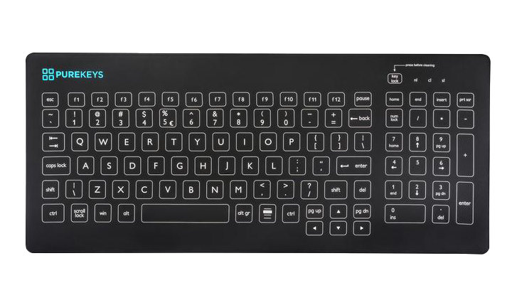 Purekeys Compact Medical Keyboard - Black