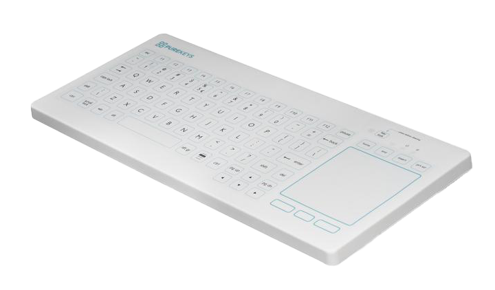 Purekeys Compact Medical Keyboard - Touchpad Angled
