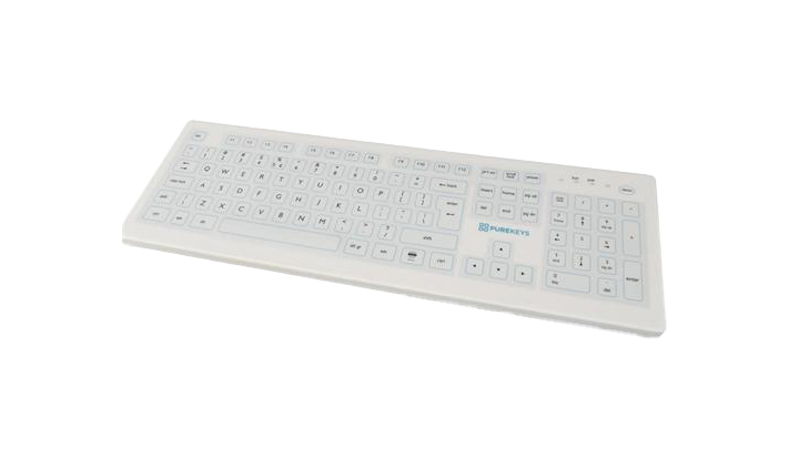Purekeys Wireless Full Size Medical Keyboard - White